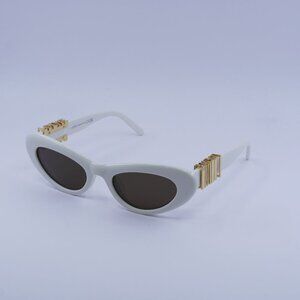 Loewe LW40156U 25E Sunglasses Ivory Cat Eye Frame, Brown Lenses